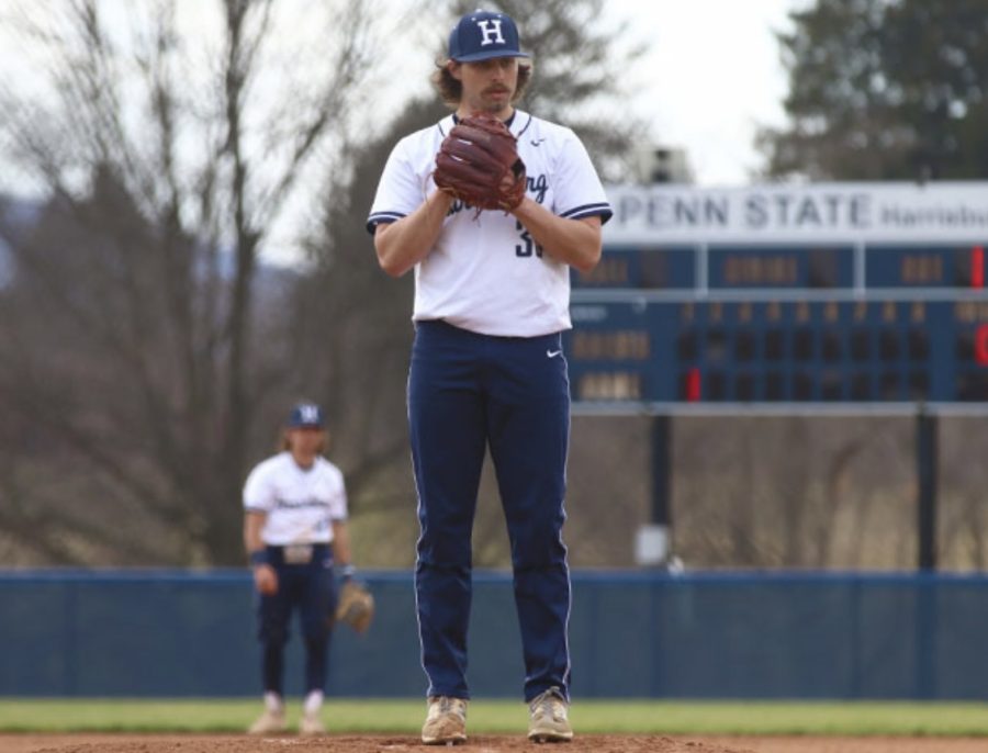 Drew Harshbarger on the mound for the Nittany Lions